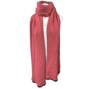 Zara Accessories Women's Red Ribbed Knit Cozy Shawl Wrap Neck Scarf One Size